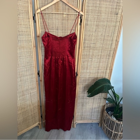 Reformation Frankie 100% Silk Red Maxi Dress - Picture 5 of 8